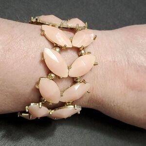 Gold tone and pink bracelet